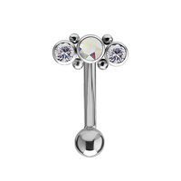 Titanium Internal Thread Rook Bar - Premium Zirconia Tri Cluster