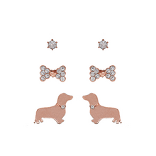 Dog and Bow Stud Earrings 3 Pack