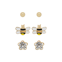 Bee and Flower Stud Earrings 3 Pack