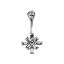 Surgical Steel Belly Ring - Cubic Zirconia Star Burst