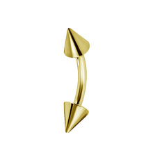 Gold Steel Eyebrow Bar with Spikes