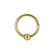 Gold Steel Hinged Ring with Ball