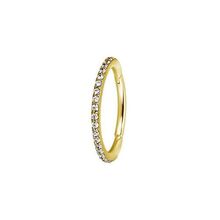 Gold Steel Conch Ring - Premium Zirconia 16 Gauge - 11mm