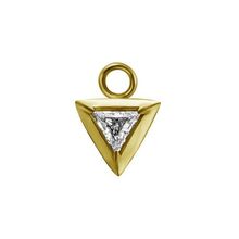 Gold Steel Triangle Jewellery Charm - Cubic Zirconia