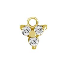 Gold Steel Trinity Jewellery Charm - Cubic Zirconia