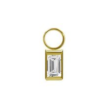 Gold Steel Baguette Charm - Premium Crystal
