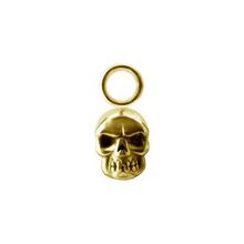 Gold Steel Skull Jewellery Charm