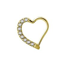 Gold Steel Hinged Heart Ring - Premium Zirconia