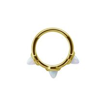 Gold Steel Hinged Clicker - Lab Created Opal