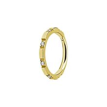 Gold Steel Hinged Clicker Ring - Premium Zirconia Intervals