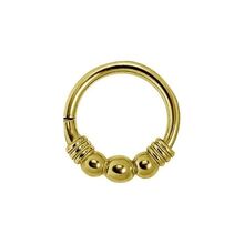 Gold Steel Hinged Clicker Ring - 3 Balls