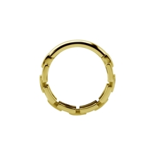 Gold Steel Hinged Clicker Ring - Chain Design
