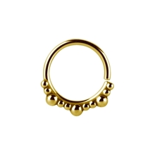 Gold Steel Continuous Nose Ring - Ball Halo Ring