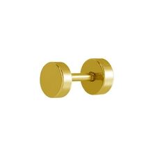 Gold Steel Fake Plug Ear Stud