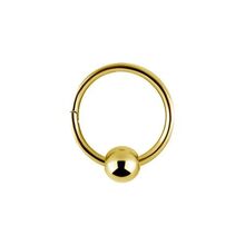 Gold Chrome Hinged Ring with Ball