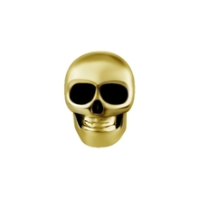 Gold Steel Attachment for (Type S) Internal Thread Labret - Skull - 6.5mm