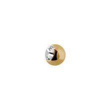 Gold Steel Jewelled Ball Crystal 16 Gauge - 3mm