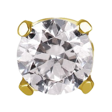 Gold Steel Attachment for Internal Thread Labret - Premium Zirconia