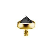 Gold Titanium Attachment for Internal Thread Labret - Inverted Black Premium Zirconia