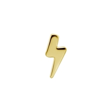 Gold Titanium Attachment for Internal Thread Labret - Lightning Flash - 6mm