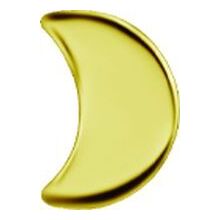 Gold Titanium Attachment for Internal Thread Labret - Moon