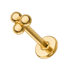 Gold Titanium - 3 Ball Trinity - Threadless Labret