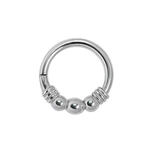 Surgical Steel Hinged Conch Ring - 3 Balls