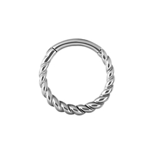 Surgical Steel Hinged Conch Ring - Twisted Rope