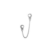 Surgical Steel Hand Cuff and Chain Charm - Cubic Zirconia