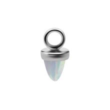 Surgical Steel Spike Charm - Lab Created White Opal