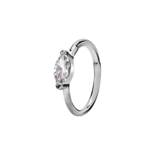 Surgical Steel Hinged Ring Marquise oval Design - Cubic Zirconia
