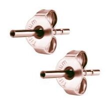 Rose Gold Titanium Internal Ear Stud Post with Butterfly Back 18 Gauge Sold as Pairs