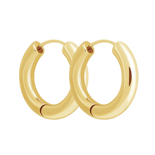 Gold Steel Chunky Round Hoops 