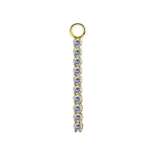 Gold Titanium 10 Stones Premium Zirconia Bar Jewellery Charm