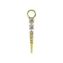Gold Titanium Premium Zirconia Pointed Bar Jewellery Charm