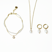 Gold Surgical Steel Pearl Set