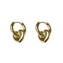 Gold Surgical Steel Heart Charm Earrings 