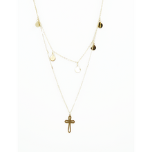 Gold Surgical Steel Layered Cross Necklace