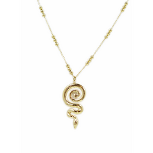 Gold Surgical Steel Snake Charm Necklace