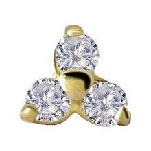 14K Gold - Trinity - Lab Created Diamonds - 4mm Threadless Attachment