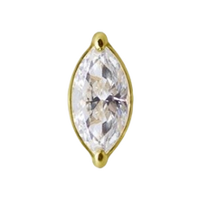 14K Gold - Marquise Shape Premium Zirconia - 5mm Threadless Attachment