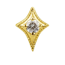 14k Gold - Premium Zirconia Diamond Star - 6.5mm Threadless Attachment