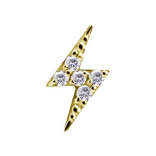 14k Gold - Lightning Flash Premium Zirconia - Left - 7mm Threadless Attachment
