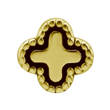 14K Gold - Plain Clover - 4mm Threadless Attachment