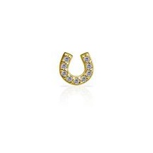 Gold Steel - Premium Zirconia Horseshoe - 6mm Internal Thread Labret Attachment