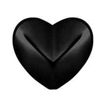 Black Steel - Faceted Heart Internal Thread Labret Attachment