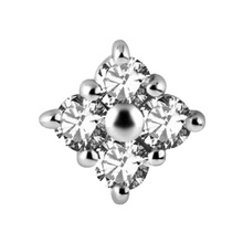 Surgical Steel - Round Pointed Star - 7mm Internal Thread Labret Attachment