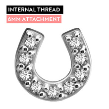 Surgical Steel - Premium Zirconia Horseshoe - 6mm Internal Thread Labret Attachment