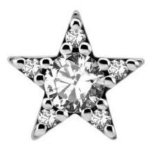 Sterilised Surgical Steel - Premium Zirconia - Star - 7mm Internal Thread Labret Attachment