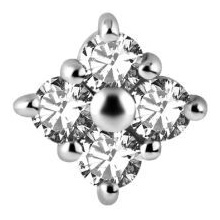 Sterilised Surgical Steel - Premium Zirconia - Diamond - 6mm Internal Thread Labret Attachment